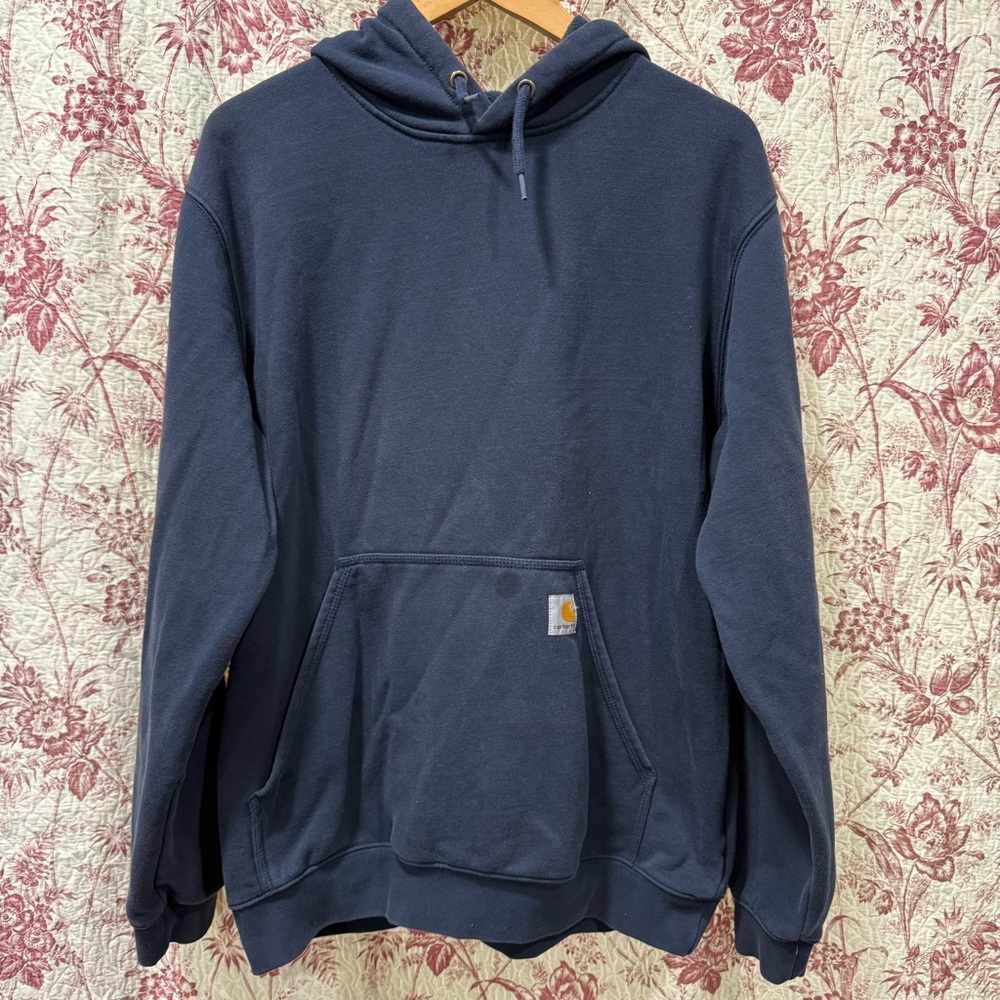 Carhartt Loose Fit Logo Hoodie Men’s Large – Navy Blue